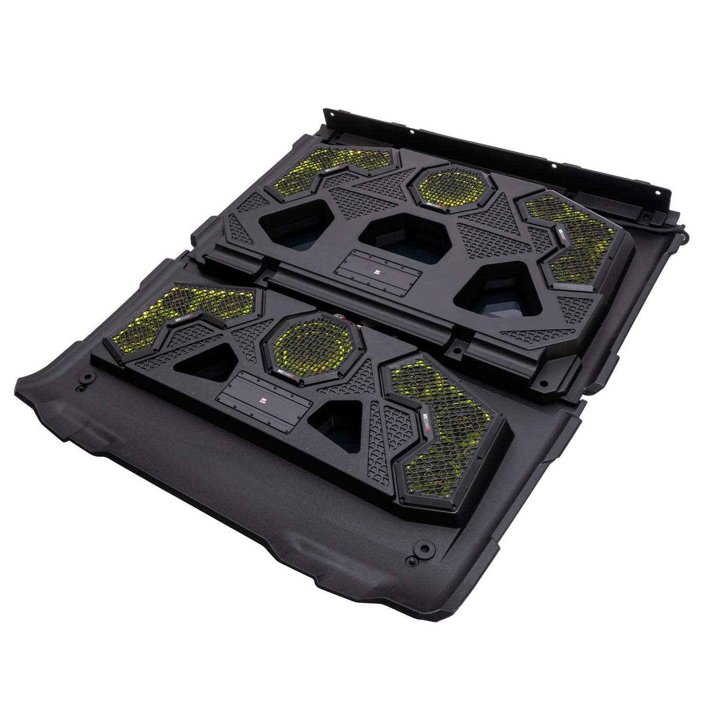 MB Quart - MBQRG4-S14R 1000 Watt 14 Speaker Polaris RANGER Audio Roof with 7 Inch LED Source Unit and 45 Inch Light Bar