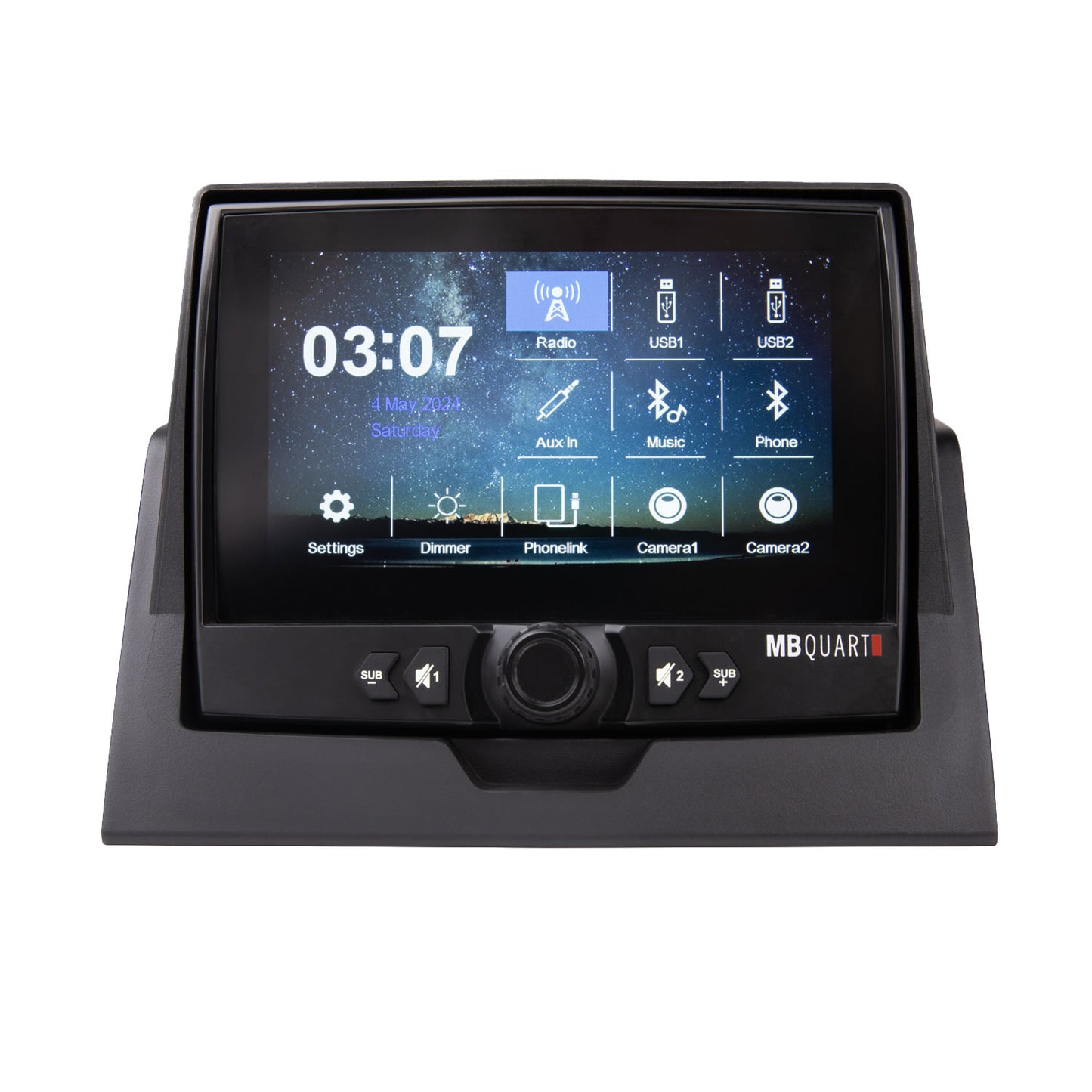 MB Quart - MBQRG4-S14R 1000 Watt 14 Speaker Polaris RANGER Audio Roof with 7 Inch LED Source Unit and 45 Inch Light Bar