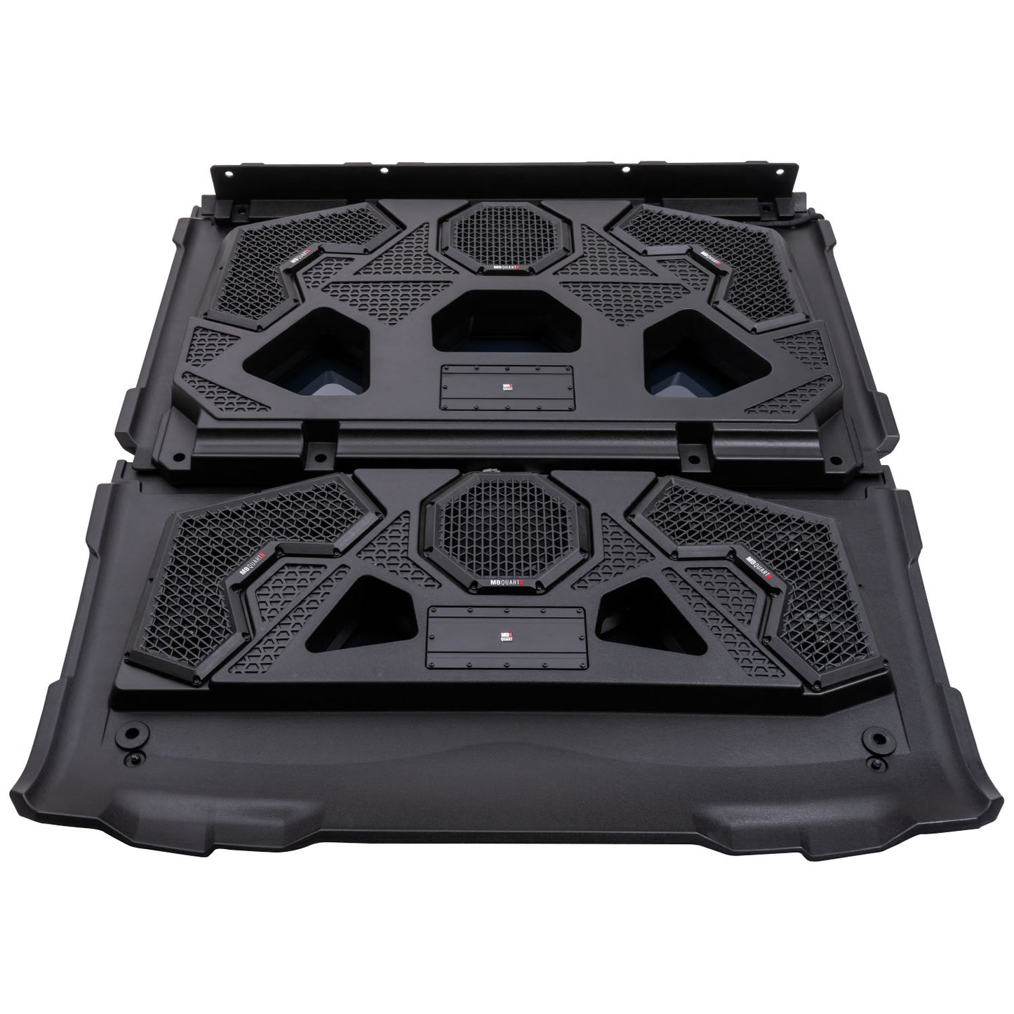 MB Quart - MBQRG4-S14R 1000 Watt 14 Speaker Polaris RANGER Audio Roof with 7 Inch LED Source Unit and 45 Inch Light Bar