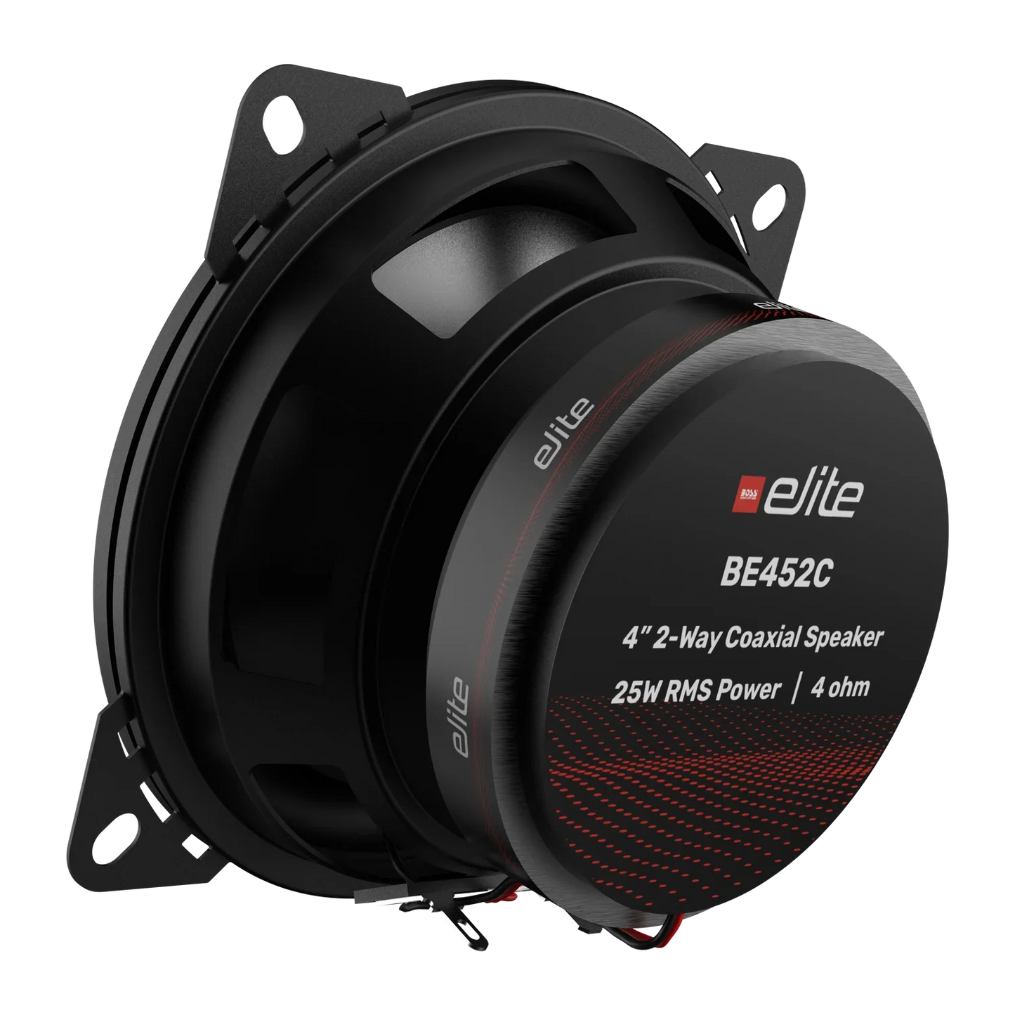 Elite BE452C 4.5" 2- Way Coaxial System, Rubber Surround, Paper Cone, Stamped Steel Basket, 1.1" (28 mm) Tweeter, Power Handling: 25W RMS